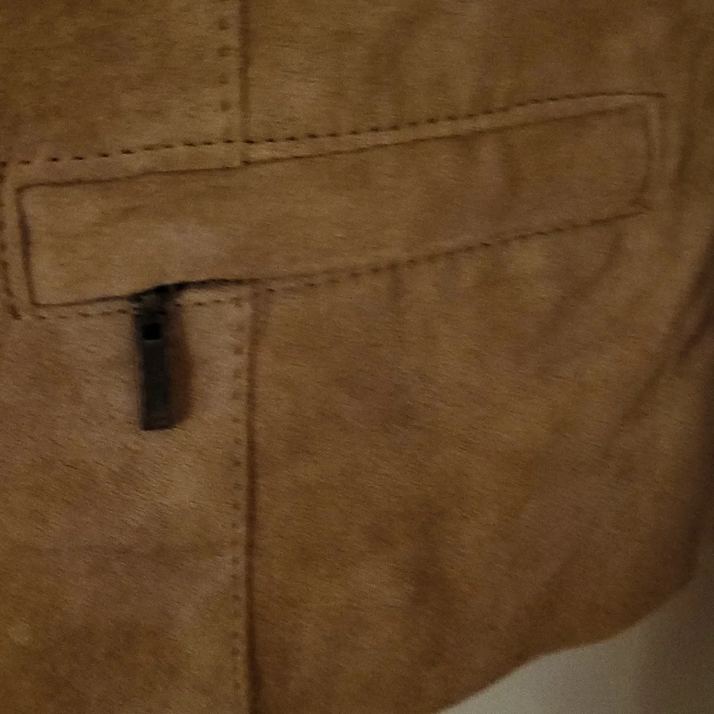 Coldwater Creek REAL soft suede like jacket with ruffle in Back